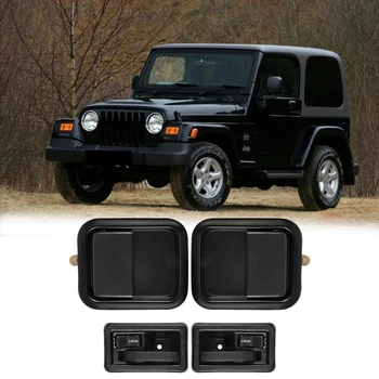 Комплект ручек для внутренних и наружных дверей автомобиля спереди LH и сбоку RH для Jeep Wrangler 55176383AE 55176382AE