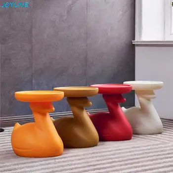Креативная гостиная Пластиковый детский журнальный столик в скандинавском стиле, современный минималистичный мини-круглый столик, изысканный приставной столик