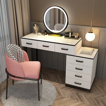 Легкие Роскошные комоды для дома, туалетный шкаф Nordic Princess с зеркалом, мебель для спальни, современный туалетный столик, стул для макияжа.