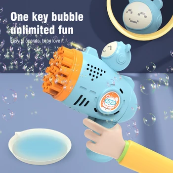 Летний пистолет для мыльных пузырей с электрическим распылителем на 23 отверстия, Устройство для производства мыльных пузырей, воздуходувная машина с легкими уличными игрушками для мыльных пузырей, Подарки для детей