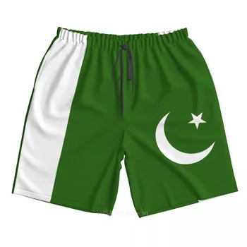 Летний полиэстер 2023, Флаг страны Пакистан, мужские пляжные шорты с 3D-принтом, Летние брюки для бега с карманами