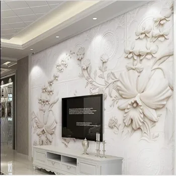 масштабные фрески wellyu на заказ, 3D стереометры, обои для стен с каменной орхидеей white Jane в европейском стиле