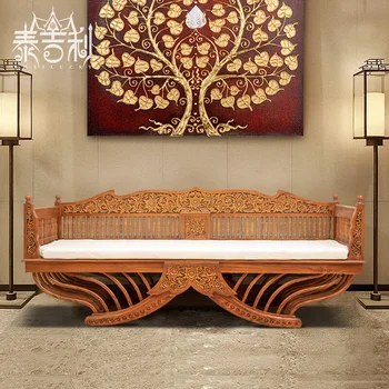 Мебель в стиле Юго-Восточной Азии, китайская классическая кровать из массива дерева Arhat, диван-кровать для гостиной