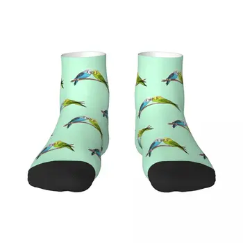 Милые носки-платья с птицами-волнистыми попугайчиками Мужские женские теплые Модные носки-попугайчики для экипажа птиц