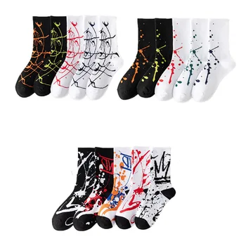 Модные носки Harajuku, женские трендовые баскетбольные спортивные носки в стиле хип-хоп, высокие носки с длинными трубками, носки для уличного скейтборда