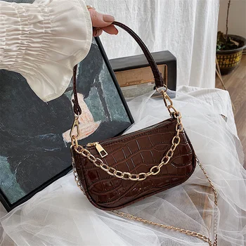 Модные сумки с рисунком крокодиловой кожи, МИНИ-сумки через плечо из искусственной кожи для женщин, дизайнерская роскошная сумка на цепочке, женская дорожная сумка