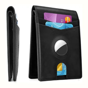 Модный короткий кошелек из воловьей кожи с верхним слоем, мужской кошелек Apple Airtag Tracker