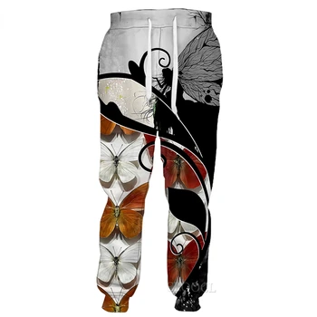 Мужские брюки CLOOCL, красивые брюки с 3D рисунком бабочки, модные брюки в стиле харадзюку, Уличная одежда, спортивные брюки