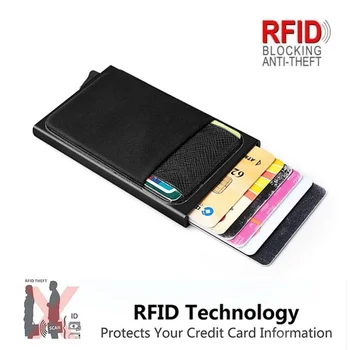Мужской деловой Алюминиевый держатель для наличных, удостоверения личности, блокирующий RFID Тонкий металлический кошелек, портмоне, футляр для карт, кошелек для кредитных карт, Rfid-кошелек