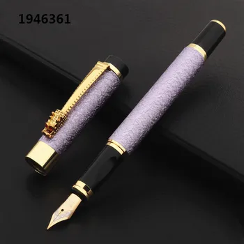 Новая Роскошная Высококачественная Матовая Ручка Фиолетового Цвета Dragon Business Office Fountain Pen Студенческие Школьные Канцелярские Принадлежности Чернильные Ручки