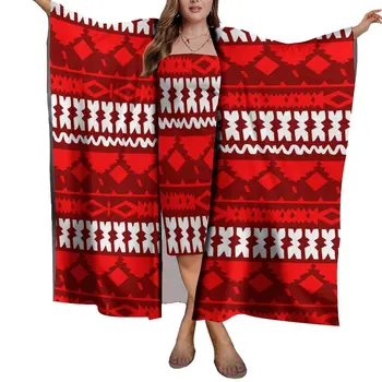 Новейший самоанский индивидуальный дизайн, полинезийский племенной женский пляжный солнцезащитный платок, пляжный шарф-саронг, легкий комплект женского платья-саронга