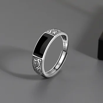 Новое кольцо с рисунком дракона, Посеребренное Регулируемое кольцо, Индивидуальное Украшение Для мужчин и женщин, Повседневный Подарок для коктейльной вечеринки