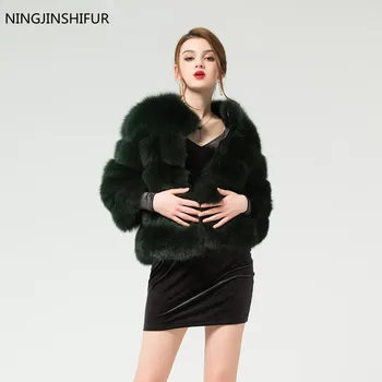 Новый бренд из натурального лисьего меха, женская короткая женская зимняя теплая куртка из лисьего меха, зимняя модная теплая меховая куртка