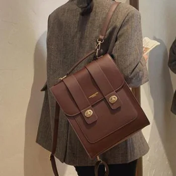 Новый винтажный Брендовый Женский рюкзак, высококачественные школьные сумки из искусственной кожи для девочек-подростков, модные Мягкие женские сумки на два плеча