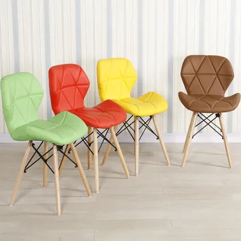 Новый обеденный стул из массива дерева и искусственной кожи, простой европейский стул-бабочка, Модный Домашний офисный стул, компьютерный стул