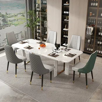Обеденные стулья в скандинавском стиле из искусственной кожи, кухонный комод, Салонные Эргономичные офисные обеденные стулья, Современный роскошный шезлонг, мебель для дома WK