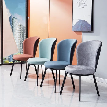 Обеденный стул Nordic Light со спинкой для роскошного дома из искусственной кожи, Гостиничный Офисный стул, Табурет для макияжа, простой Чайный столик, Стулья, Современный стул