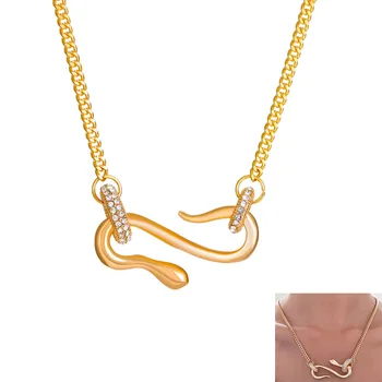 Ожерелье с преувеличенной змеиной ключицей для женщин, модное ожерелье с подвеской в виде животного из нержавеющей стали, ювелирные изделия