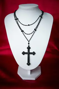 Панк-ожерелье с черным Крестом, готическое ожерелье с подвеской, ювелирные изделия для вечеринки на Хэллоуин, подарочные аксессуары