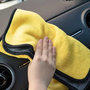 Полотенце из микрофибры для автомойки 30x30 см, впитывающая влагу ткань для сушки, подшивающая тряпка, полотенца для мытья деталей по уходу за автомобилем