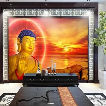 пользовательские фрески 3D обои Таиланд красивый бамбуковый лес Будда декоративная живопись Papel de parede ТВ фон стены 3D обои