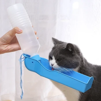 Портативная бутылка для воды для домашних собак с дизайном в виде мягких силиконовых листьев, дорожная миска для собак для щенков, поилка для кошек, диспенсер для воды для домашних животных на открытом воздухе