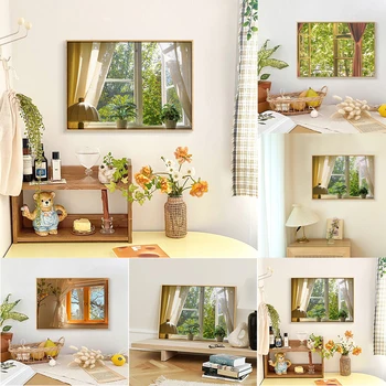 Простые скандинавские растения, маленькие и свежие окна, корейские декоративные картины, фрески, столики в ресторане, подвесные арт-стержни