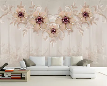 Ретро романтическая элегантная мода Европейские ювелирные изделия высокого класса гостиная спальня ТВ фоновая стена украшение дома настенные обои