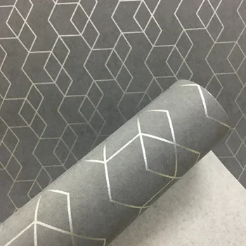 Серый рулон обоев с геометрическим рисунком Современный дизайн обоев Домашний Декор стен Спальня Гостиная Фон Papel Tapiz
