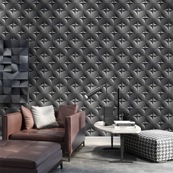 Скандинавский 3D трехмерный геометрический квадрат серый черный гостиная спальня столовая фон стены водонепроницаемые обои