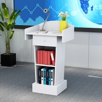 Современные минималистичные стойки администратора Мультимедийный подиум для класса Коммерческий Подиум Офисная мебель Конференц-зал Небольшой приветственный стол