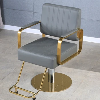 Современные парикмахерские кресла из нержавеющей стали для салонной мебели, кресло для салона красоты, Удобный парикмахерский лифт, вращающееся парикмахерское кресло