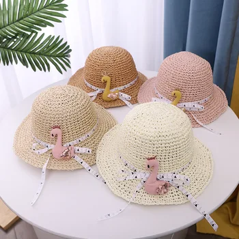 Соломенная шляпа для девочек Модная детская шляпа для девочек Детская Панама Детская Солнцезащитная кепка Праздничные Пляжные шляпы Шляпа для девочки