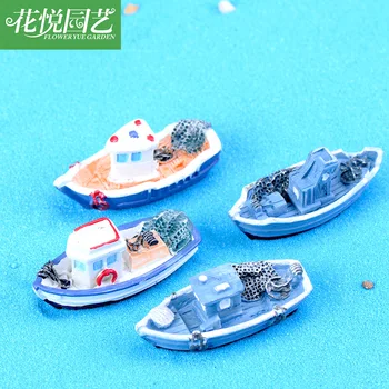 Средиземноморский стиль пляжная рыбацкая лодка ландшафтные украшения моделирование аквариума украшения яхта лодка