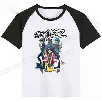 Футболка Gorillaz с 3D принтом, Модные футболки для мальчиков, детские топы в стиле хип-хоп, футболка Рок-группы Gorillaz, футболка Для мальчиков, Camisetas, Унисекс