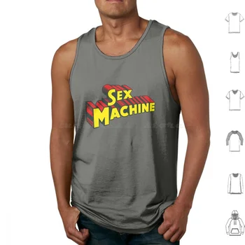 Хлопковые майки для секс-машин с принтом Секс-машина Человек из стали
