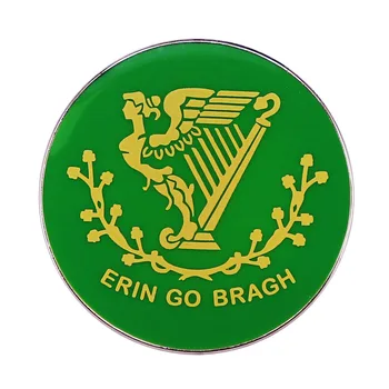 Эмалированная булавка Erin go Bragh “Ирландия до конца времен”, зеленая кнопка, ювелирные аксессуары