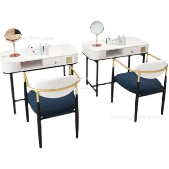 Японские Простые маникюрные столы Мебель для салона Nordic Luxury Маникюрный стол и стул с выдвижным ящиком для одного маникюрного стола