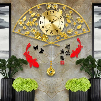 Золотые Современные настенные часы Дизайн большой гостиной Модные антикварные Необычные настенные часы для прихожей Reloj По сравнению с домом и украшением AB50WC