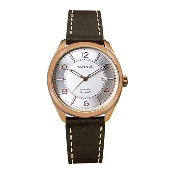 мужские автоматические часы, мужские часы PARNIS man механические наручные часы водонепроницаемые светящиеся часы кожаный ремешок relogio люксовый бренд
